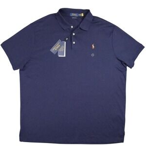 Polo Ralph Lauren Custom Slim Fit Polo Shirt Mens XXL Navy Blue Core Replen Pony